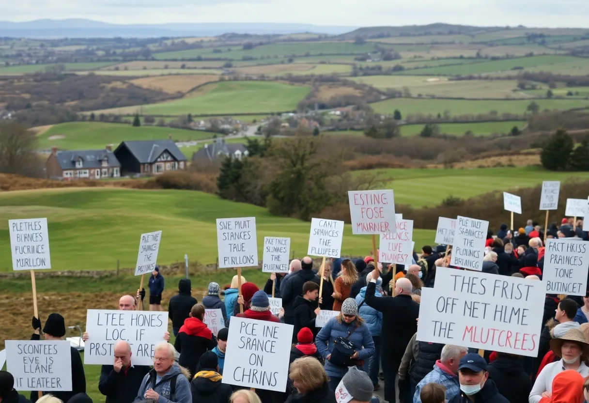 Protesters gather in Scotland against Trump's visit and golf courses
