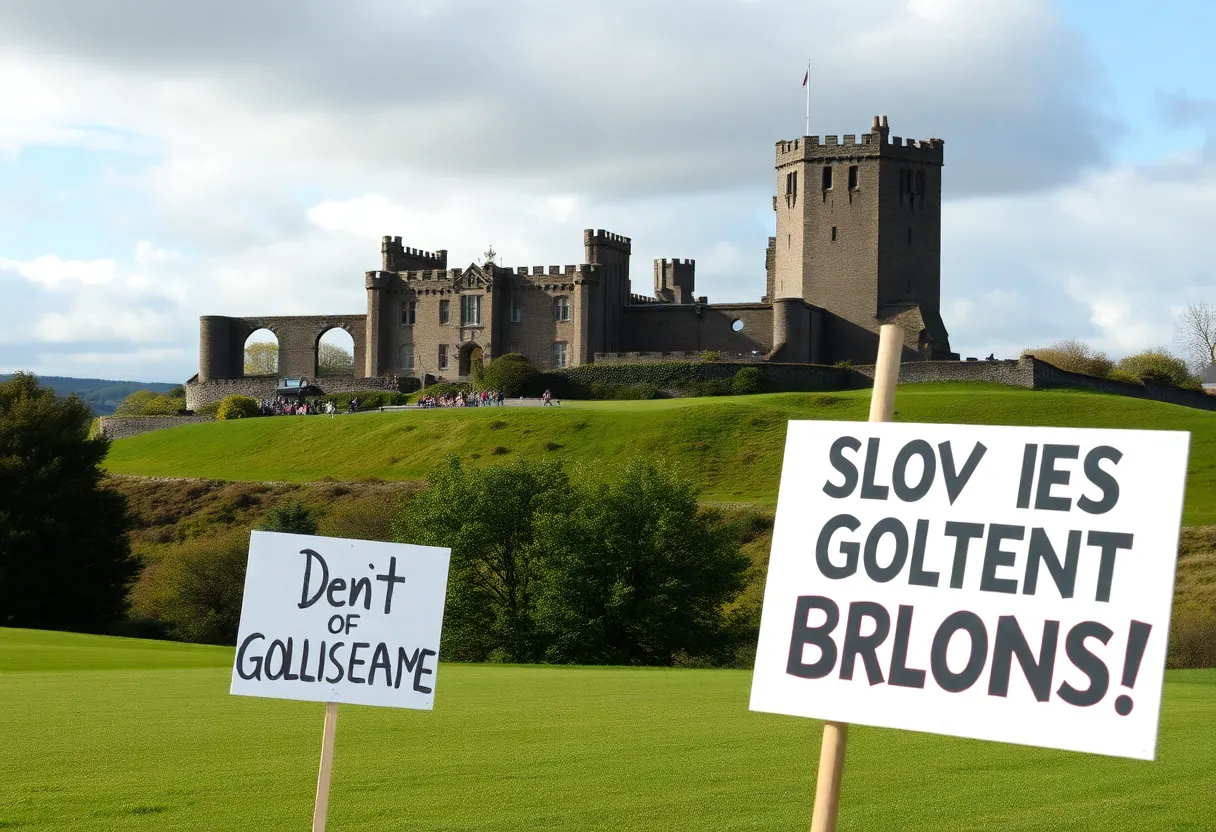 Protests during Trump's visit to Scotland at a golf course
