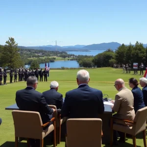 Trump and Starmer meeting with security presence at Turnberry