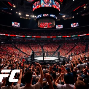 Crowd at UFC 320 in Las Vegas