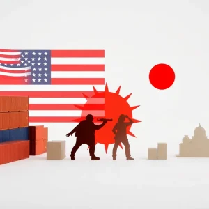Visual depiction of trade relations between the U.S. and Japan.
