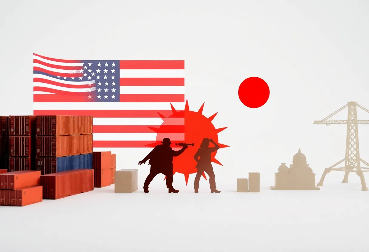 Visual depiction of trade relations between the U.S. and Japan.