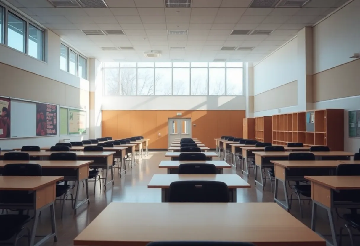 Empty university campus showcasing financial challenges