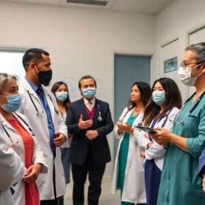 Healthcare professionals discussing ethical issues concerning vaccines