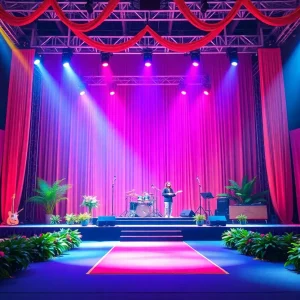 Virtual stage setup for a music graduation ceremony