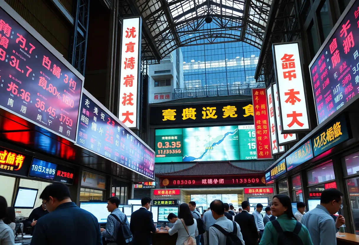 Trading scene in an Asian stock market