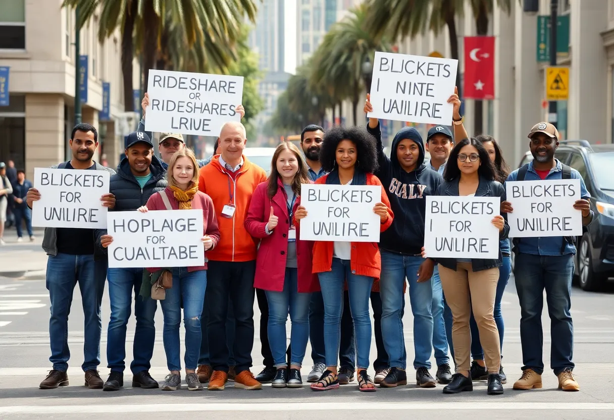 Rideshare drivers in California advocating for unionization