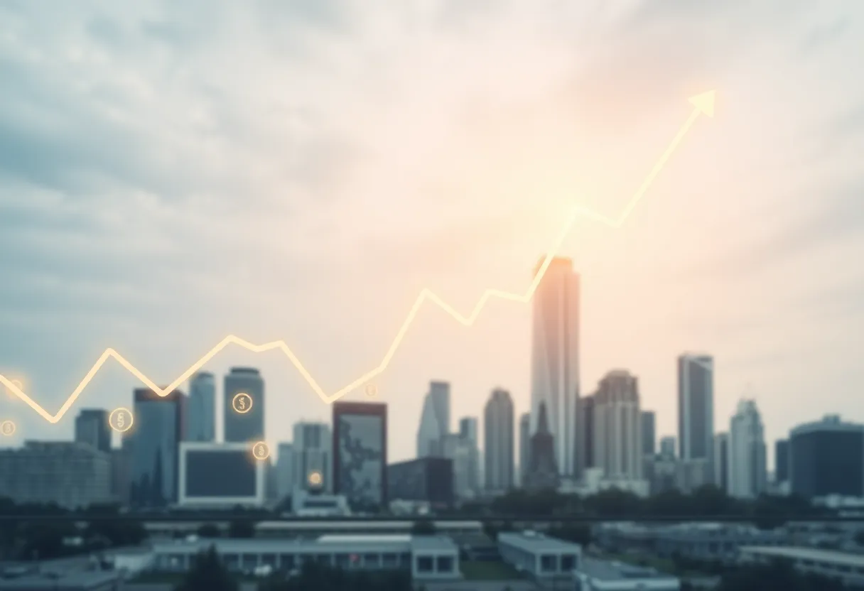 Abstract representation of economic trends and interest rates