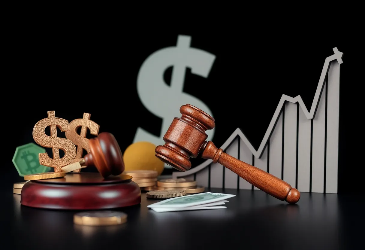 Illustration of financial instability and political influence on markets