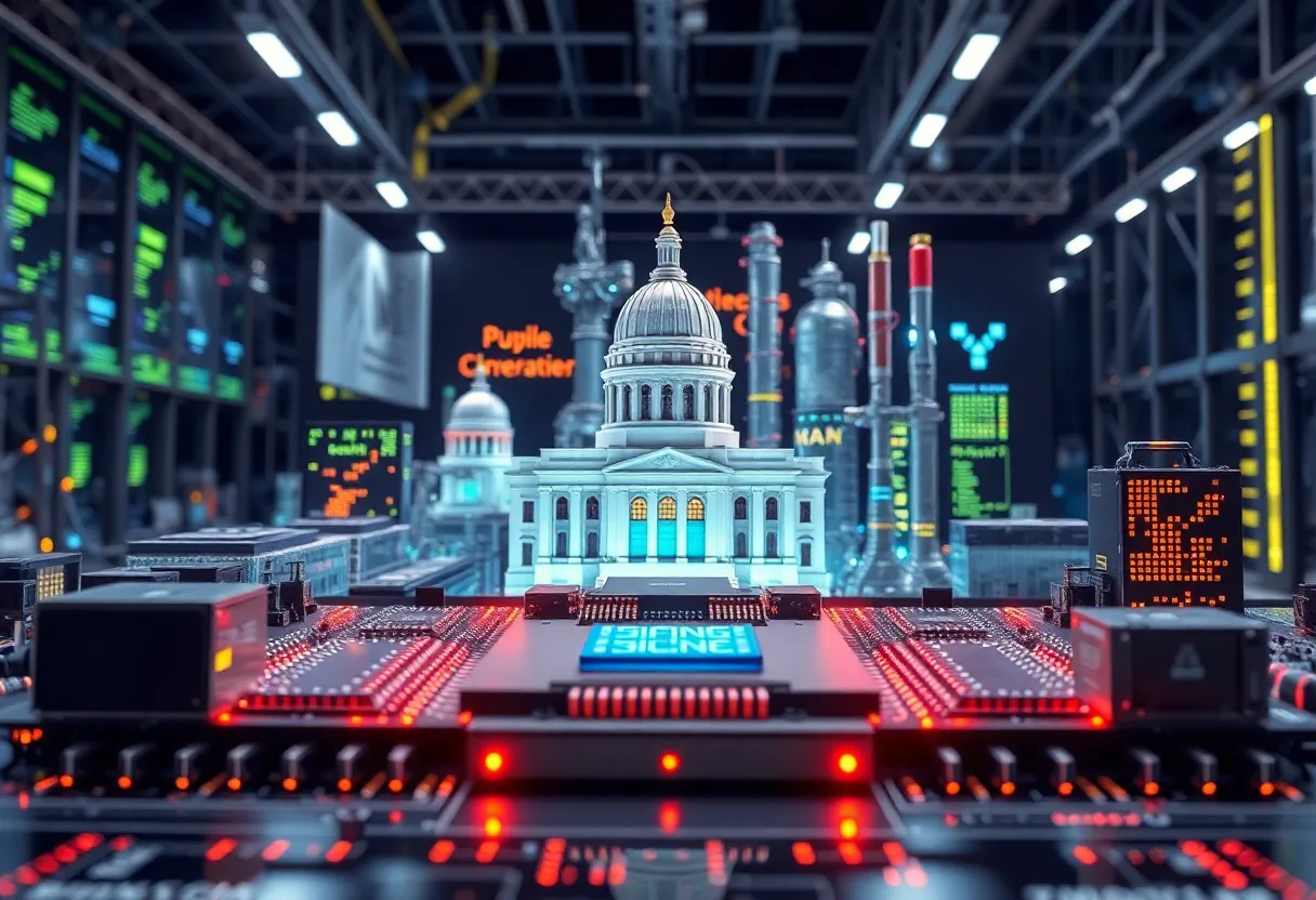 Representation of government involvement in the semiconductor industry.