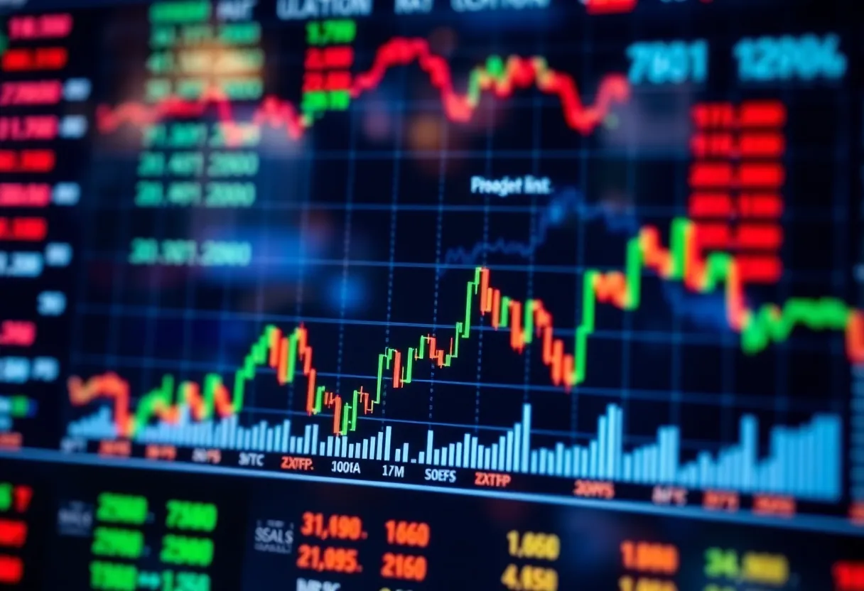 Visual representation of stock markets influenced by inflation trends
