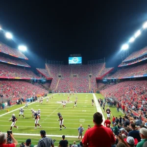 Lions players in action during a preseason game against the Chargers