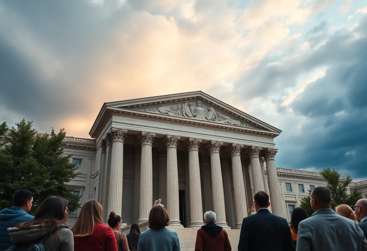 Courthouse representing legal battle over Federal Reserve independence
