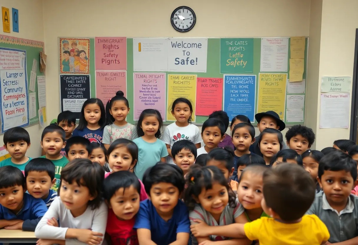 Children in a safe school environment focusing on community and support