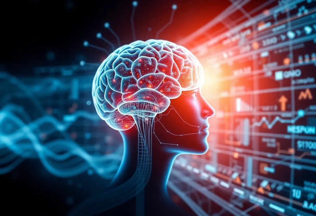 Concept art of a brain-computer interface technology