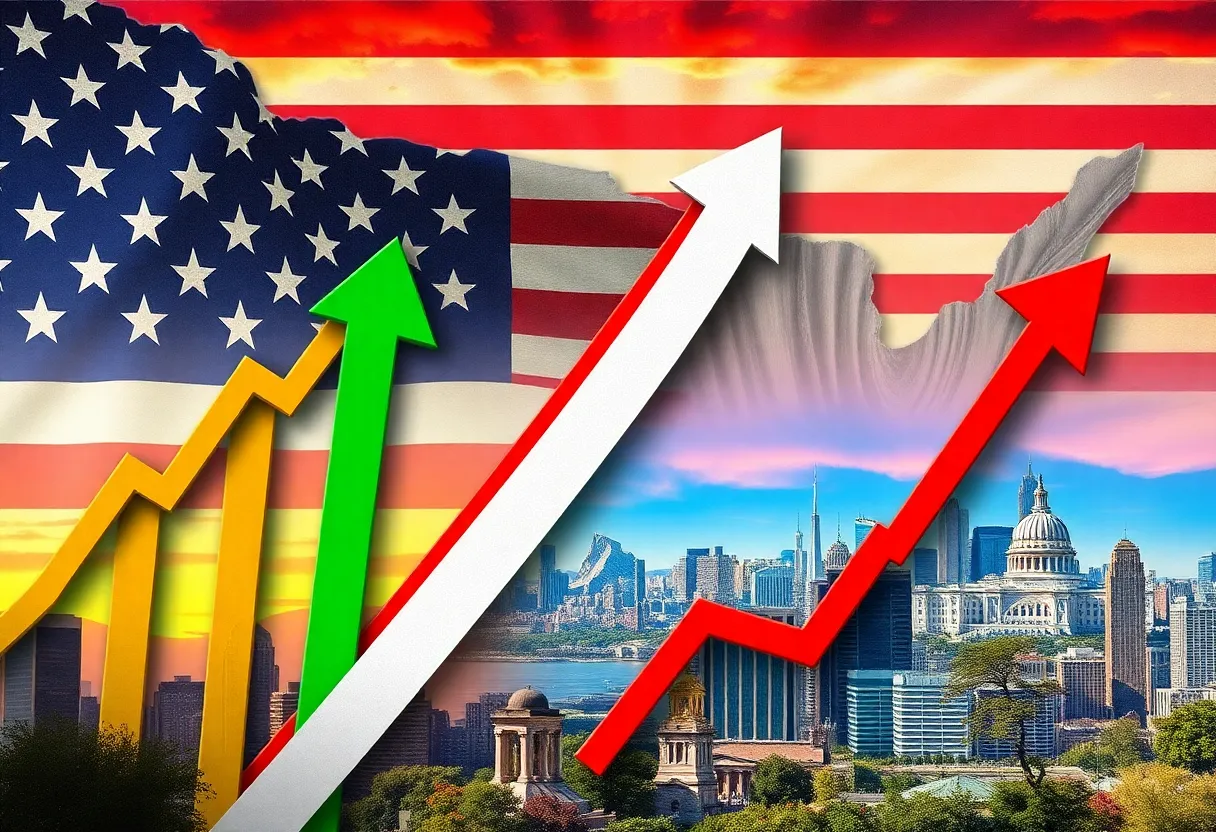 Abstract representation of the mixed signals from the U.S. economy.