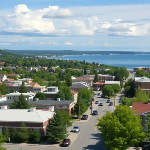 Exterior view of the new real estate office in downtown Traverse City