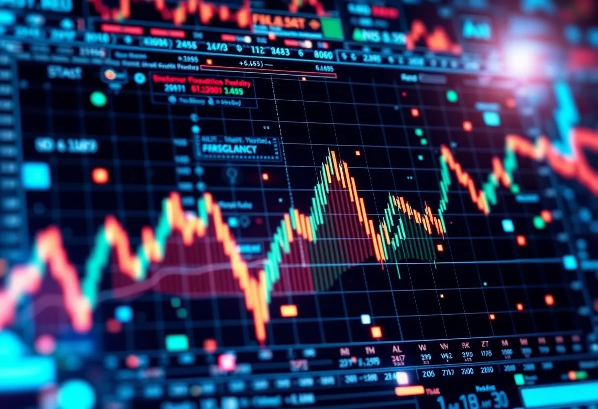 Financial market fluctuations graphic related to Nvidia earnings