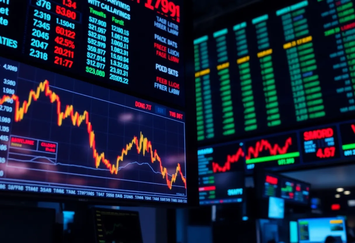 Image representing stock market volatility with declining stocks