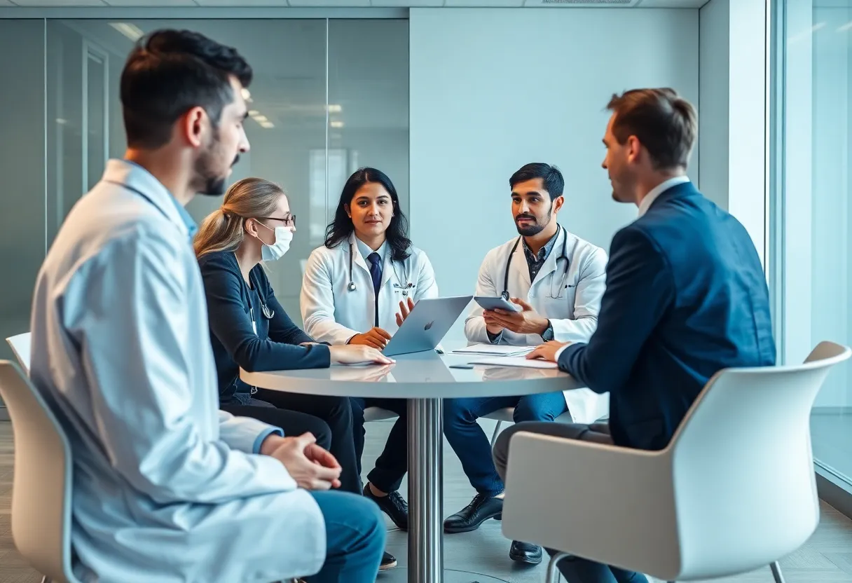 Collaborative meeting on AI in healthcare with medical and technology experts