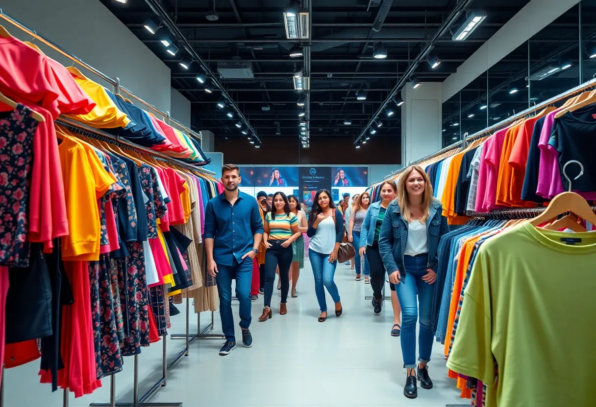 Fashion apparel displayed in a retail store representing American Eagle's marketing success.