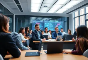 Students in a classroom studying Artificial Intelligence in Business at ASU