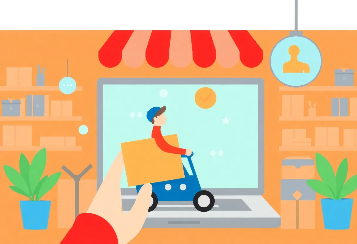 Online delivery services concept for Bed Bath & Beyond