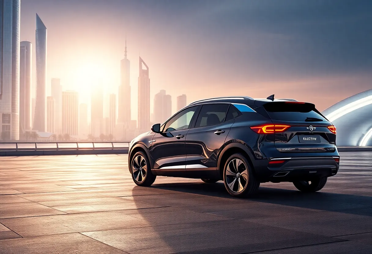 BMW iX3 parked in a futuristic environment