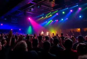 Cage The Elephant performing live at El Rey Theatre with enthusiastic crowd.
