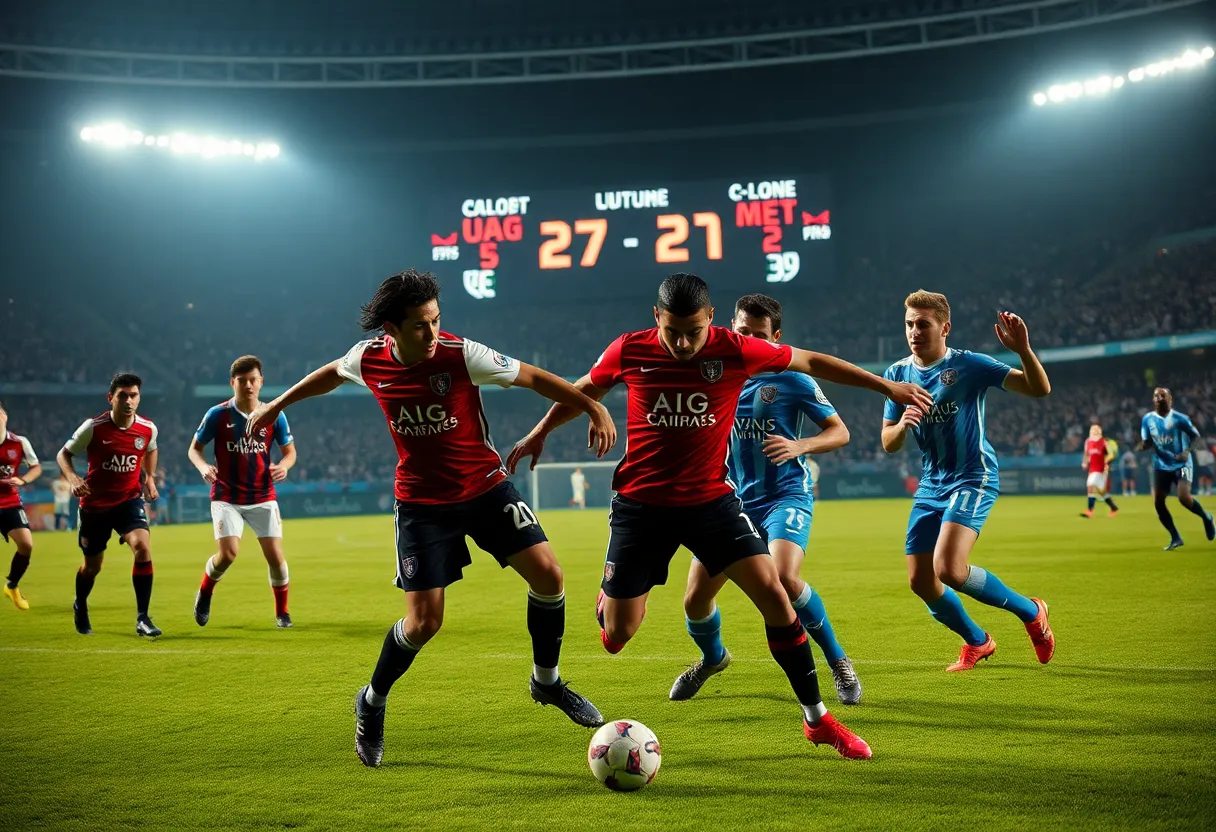 Cal State Fullerton soccer team during a match