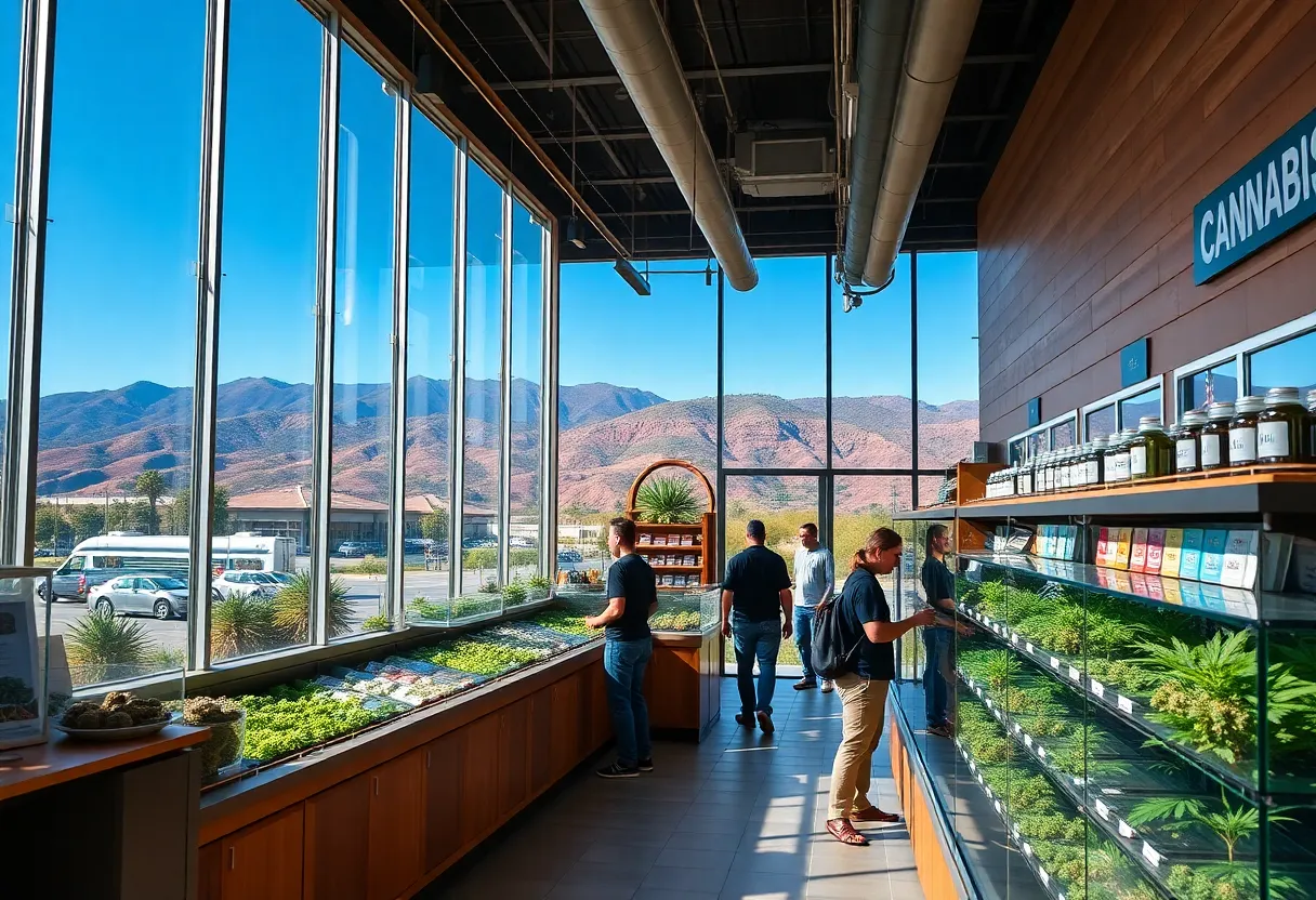 Customers at a cannabis dispensary in California