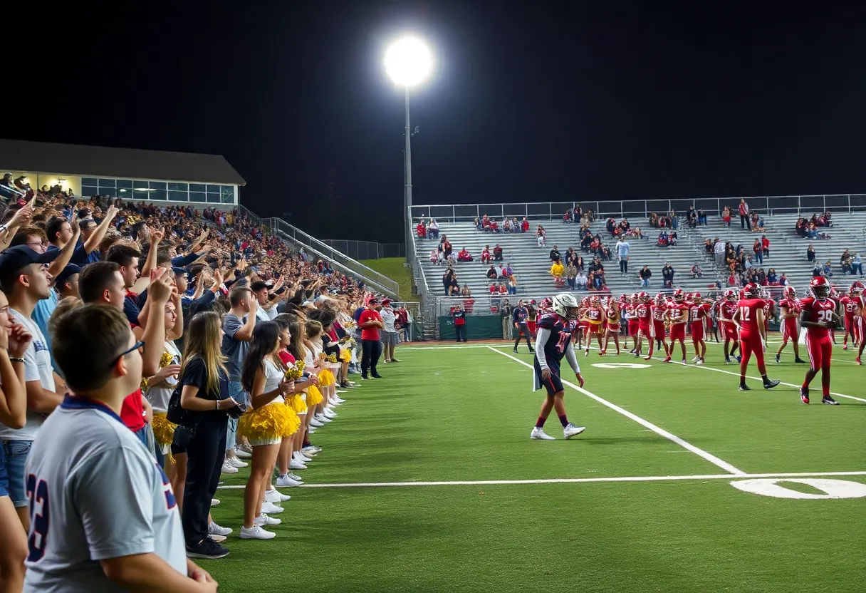 Exciting action from a high school football game in California