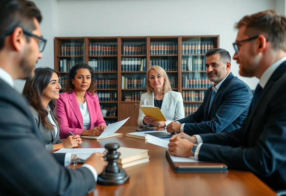 California State Bar meeting with legal professionals discussing exam issues