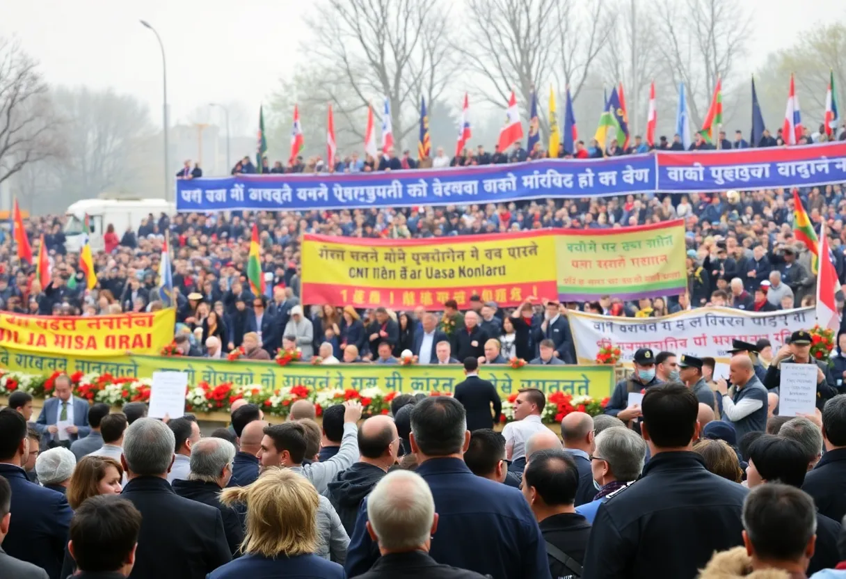 Attendees gathered at the memorial service for Charlie Kirk, showcasing a spirit of remembrance.