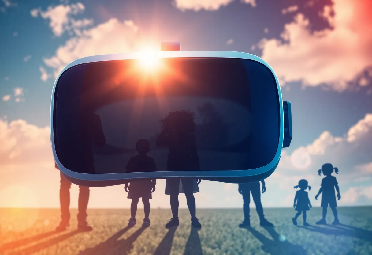 Virtual reality headset representing child safety concerns