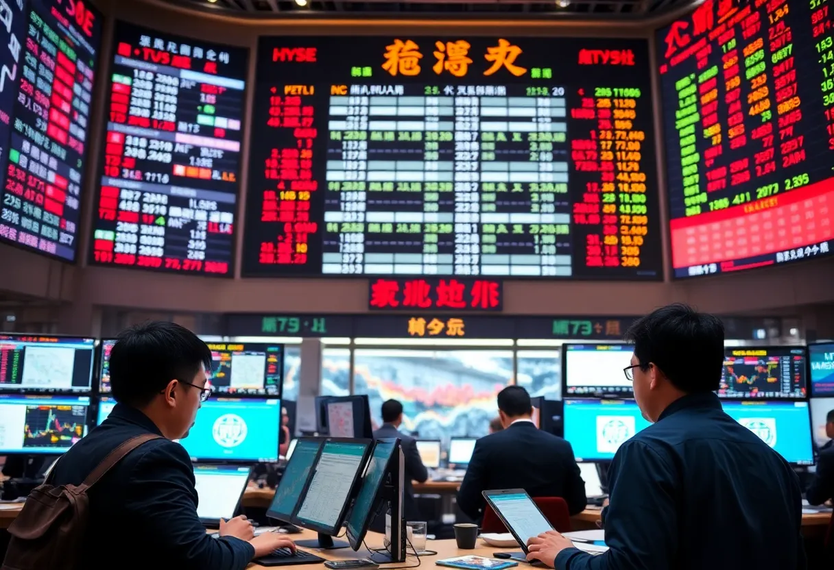 Traders in the Shanghai stock exchange