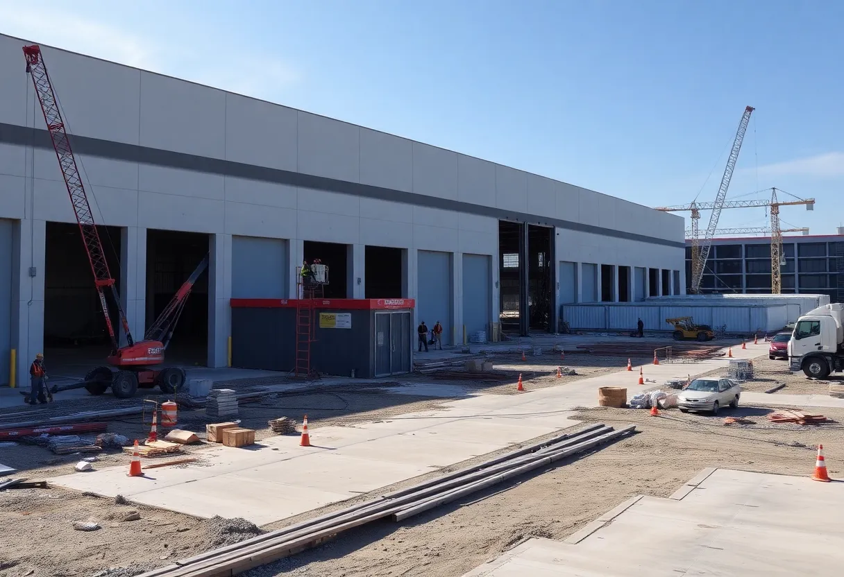 Construction site for Costco warehouses in Tracy, California