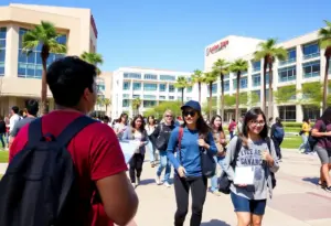 Students engaging in academic activities at California State University Fullerton