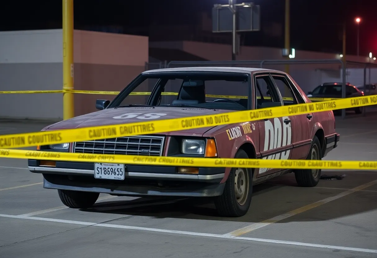 Police investigation at an impound lot in Los Angeles