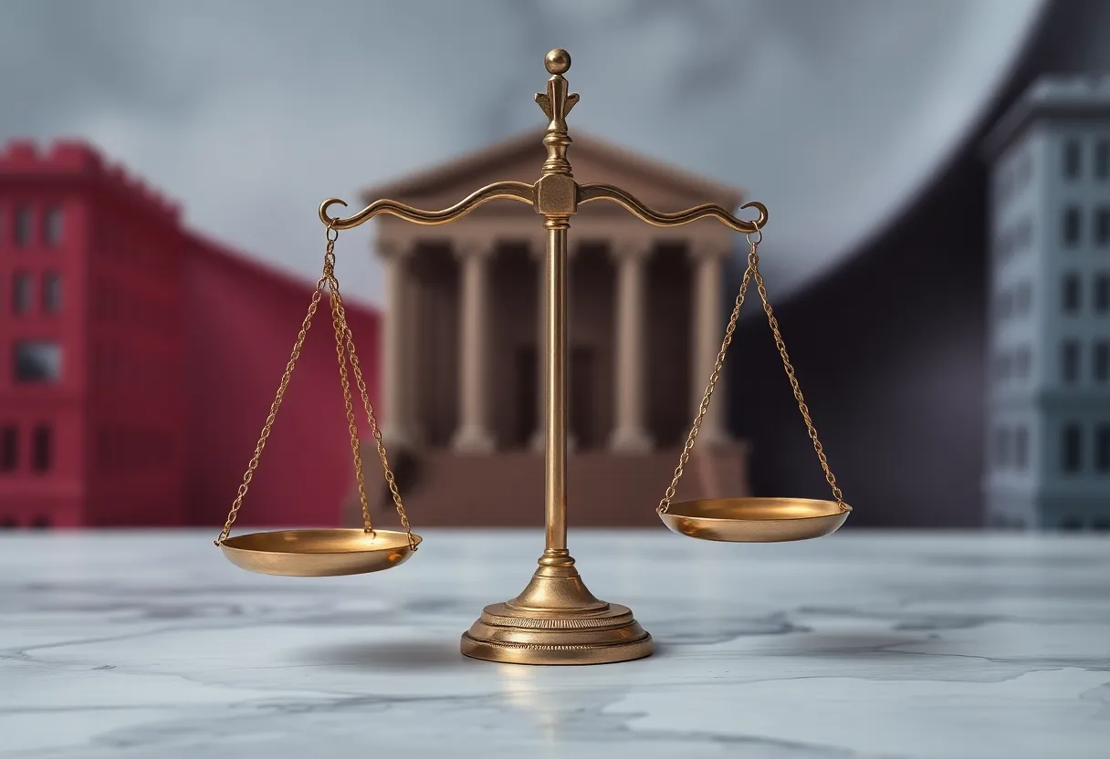 Abstract image representing a federal court ruling on military deployment