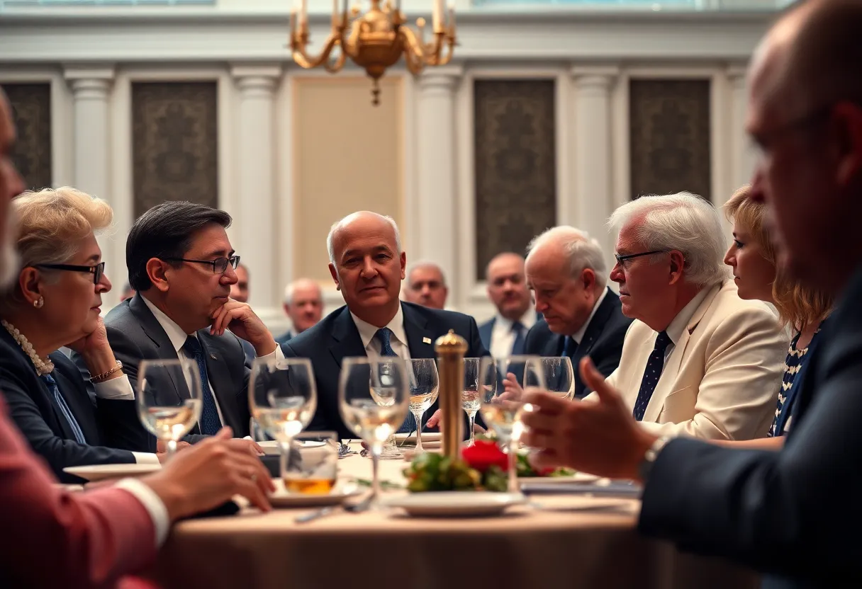 A banquet held by GOP leaders, focusing on political issues.