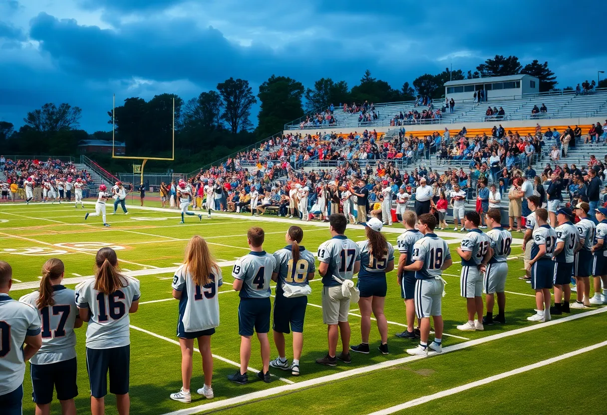 Scene from a high school football game in Los Angeles