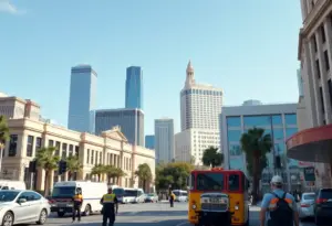 City workers in Los Angeles providing public services