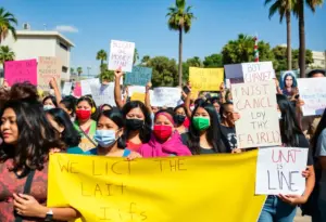Gathering of the Los Angeles immigrant community for support