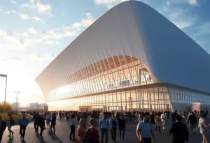 Architectural rendering of the Los Angeles Convention Center expansion