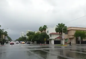 Flash flooding in Los Angeles streets