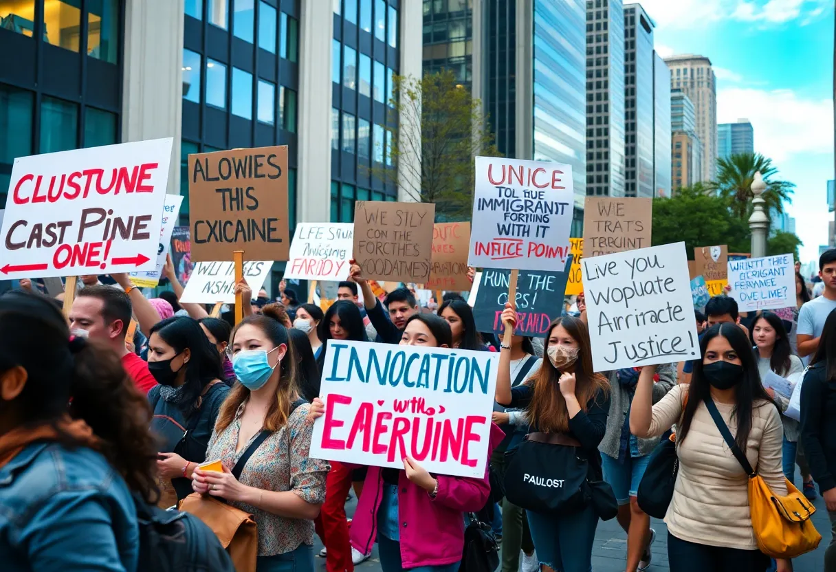 Community protests in Los Angeles against immigration enforcement