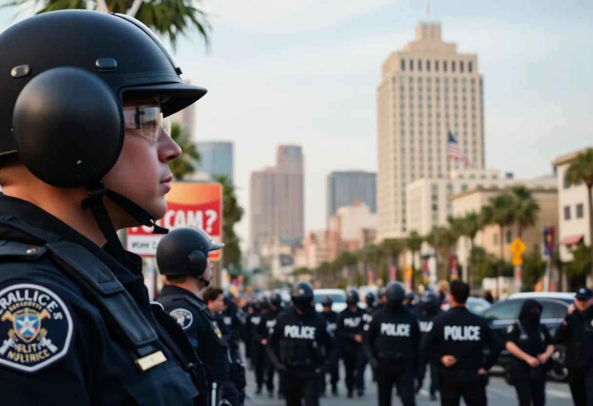 Law enforcement in Los Angeles related to immigration raids