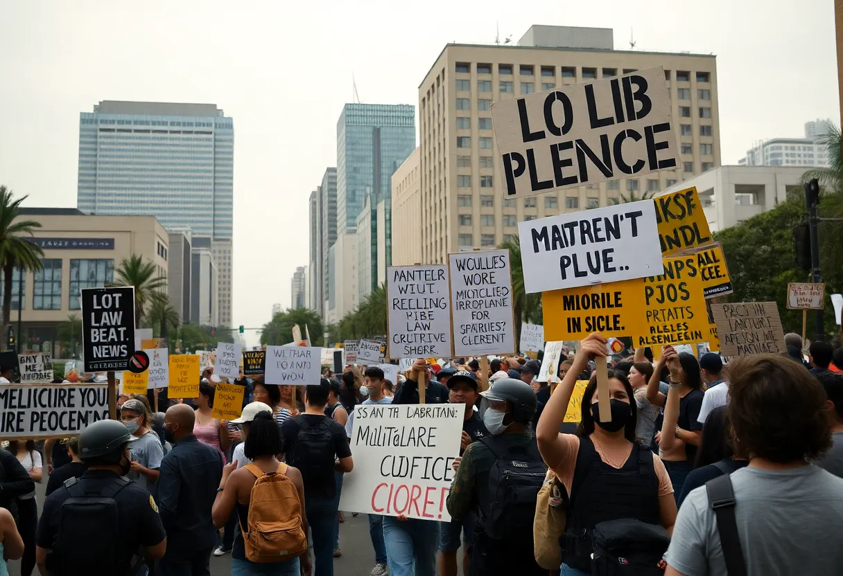 Protests against military enforcement in Los Angeles