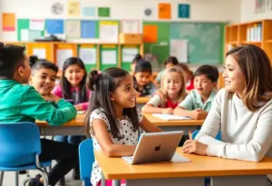 Students engaged in a classroom setting within Los Angeles school district.